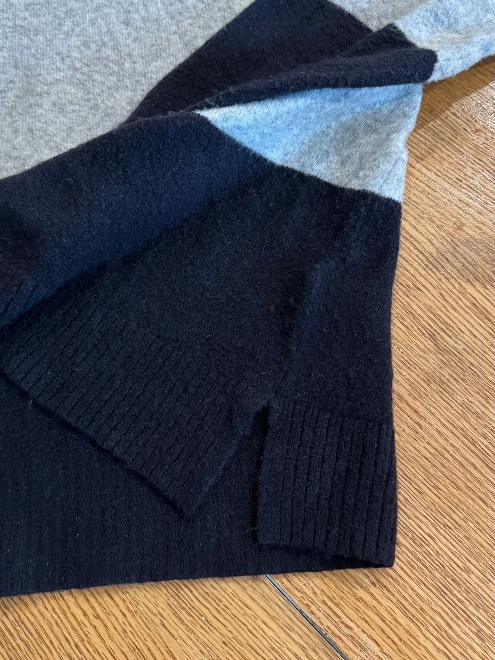 J. Crew Men’s Colorblock Crewneck Sweater in White, Gray and Black